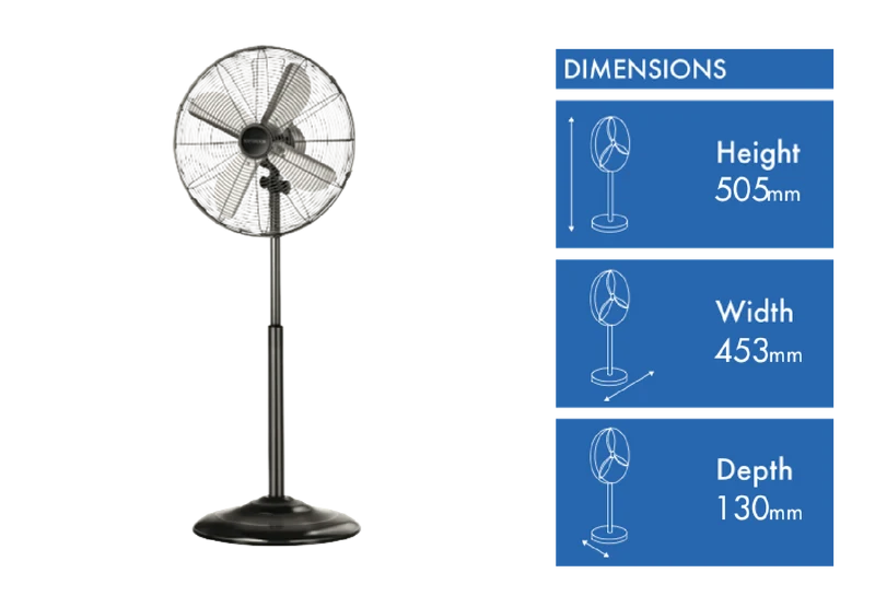 Kambrook 46cm Gunmetal Pedestal Fan