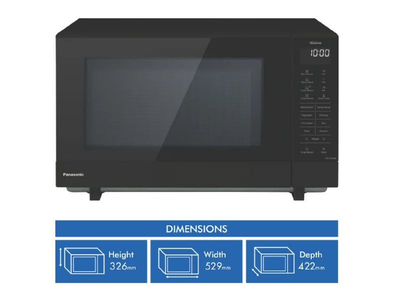 Panasonic 27L 1000W Flatbed Microwave Black