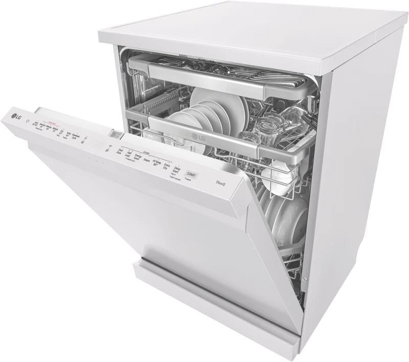 LG 60cm 15 Place QuadWash TrueSteam Dishwasher, Matte White