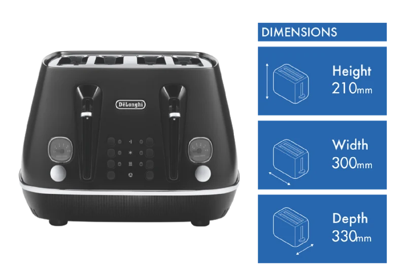 DeLonghi Distinta Moments 4 Slice Toaster - Black