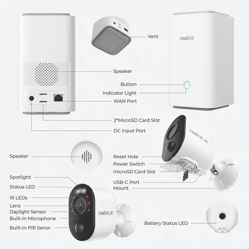 Reolink 4K Wireless Security 4 Camera System with Solar
