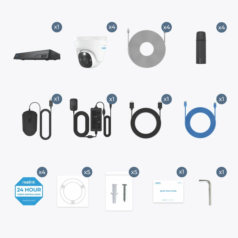 Reolink 8-Channel NVR x 4 8MP Security Cameras