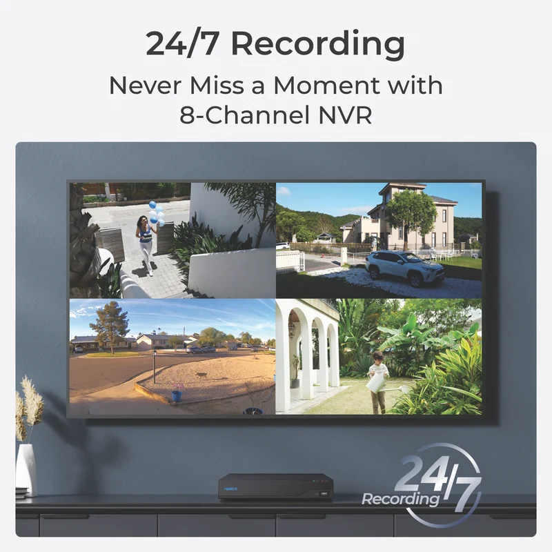 Reolink 8-Channel NVR x 4 8MP Security Cameras