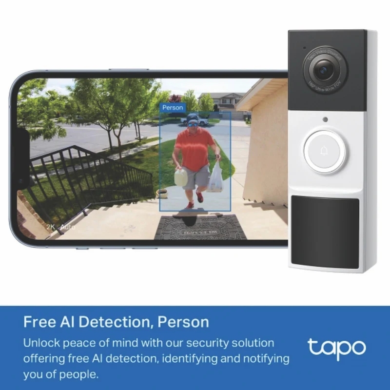 TP-LINK 2K 3MP Wireless Video Doorbell w/Chime