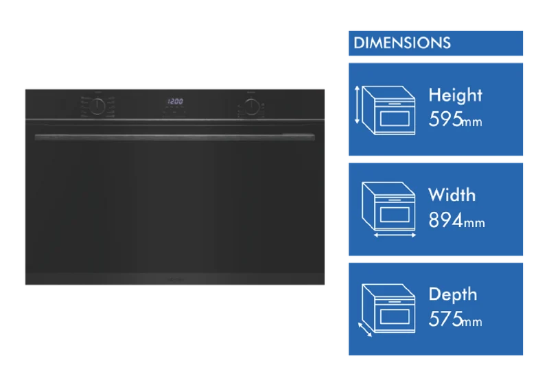 Technika 90cm 10 Function Electric Oven with Air Fry, Dark Stainless