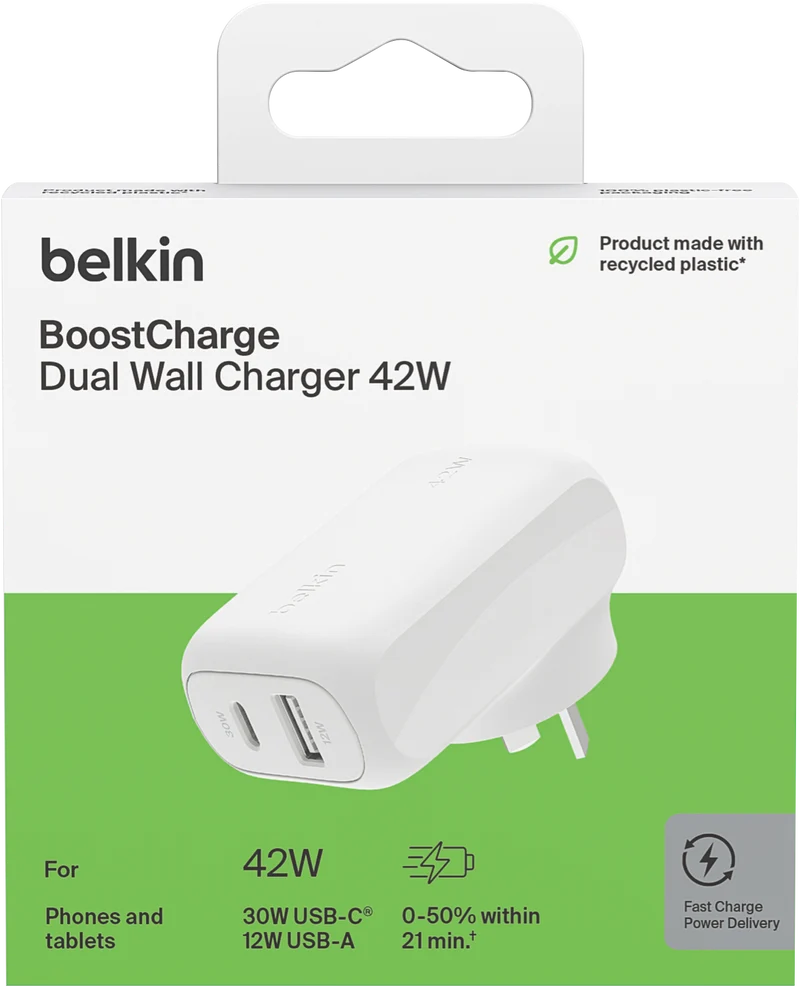 Belkin BoostCharge Dual Wall Charger 42W White