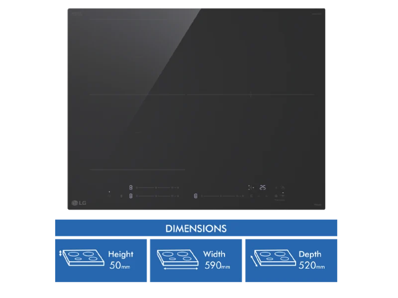 LG 60cm Induction Cooktop, 3 Cook Zones, 1 Flexi