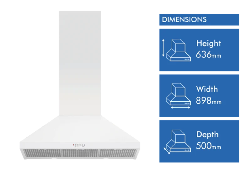 Fisher & Paykel 90cm Series 7 Pyramid Chimney Wall Rangehood