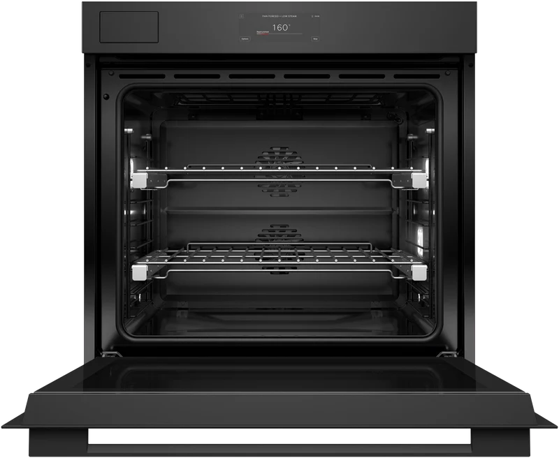 Fisher & Paykel Series 11 Minimal 76cm Pyrolytic Steam Assist Oven, Black Glass
