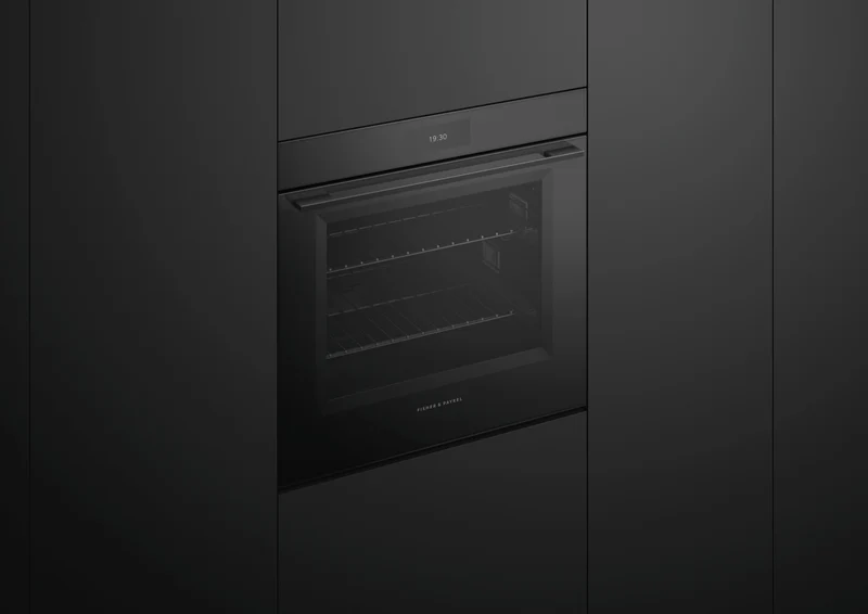 Fisher & Paykel Series 9 Minimal 76cm Pyrolytic Oven, Black Glass