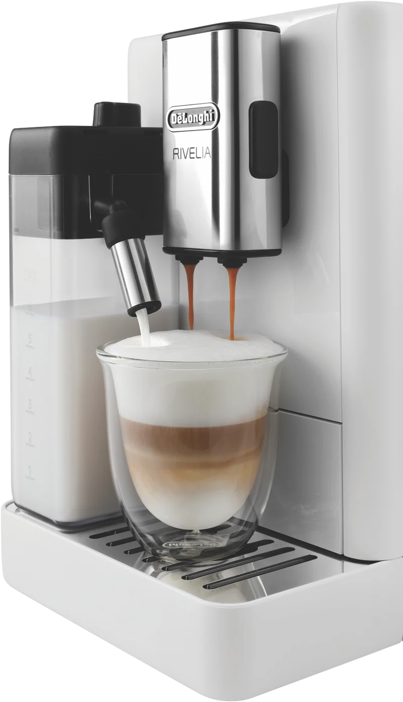DeLonghi Rivelia Fully Automatic Coffee Machine Arctic White