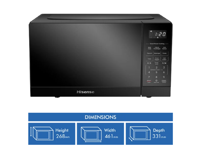 Hisense 20L 800W Compact Microwave Black