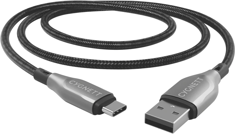 Cygnett USB 2.0 Armoured braided USB A USB C 2m Black