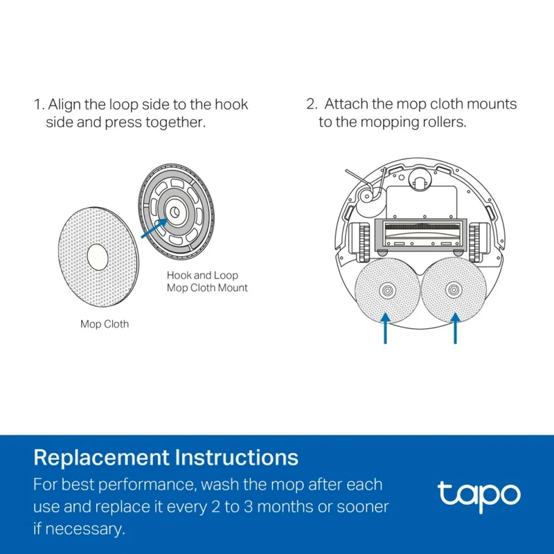 TP-LINK Tapo RV50 Series Robot Vacuum Washable Mop Cloth 6Pk