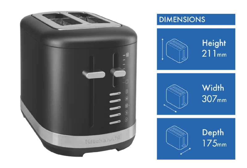 KitchenAid 2 Slice Toaster Matte Black