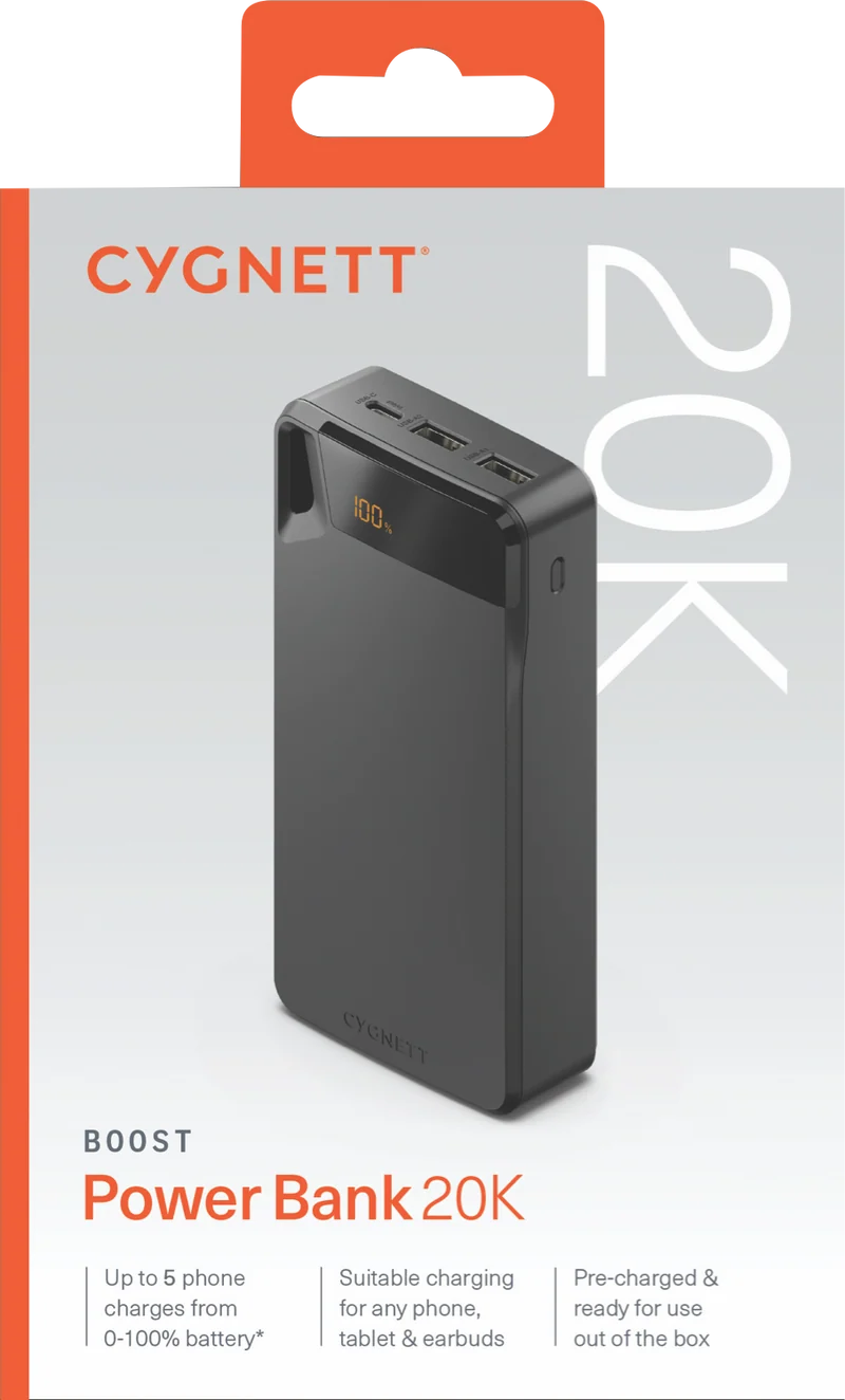 Cygnett Boost 20000mAh Powerbank - Black