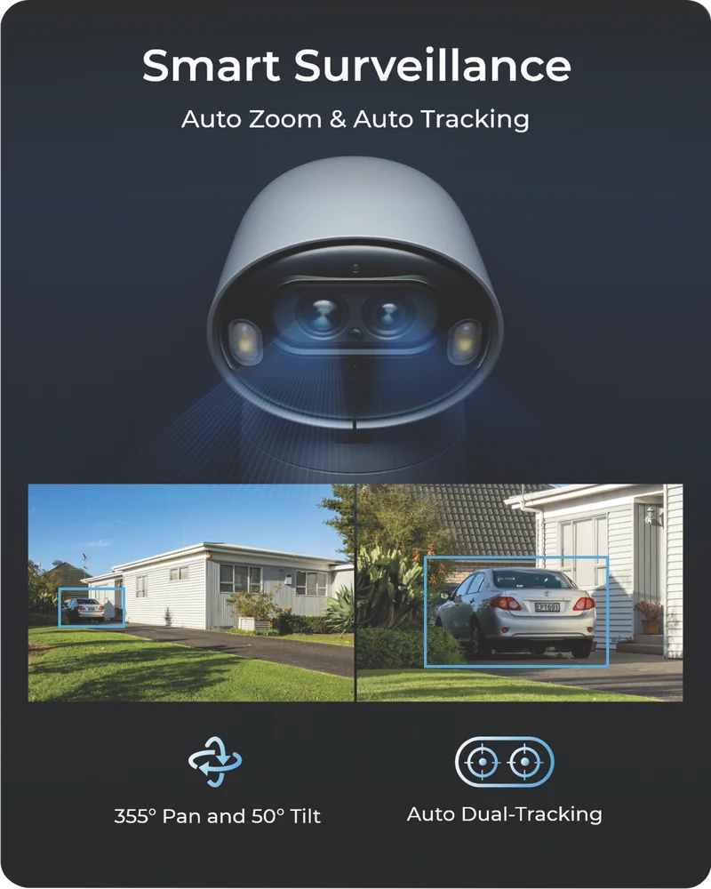 Reolink 4K Dual-Lens Wireless Security Camera + Solar Panel