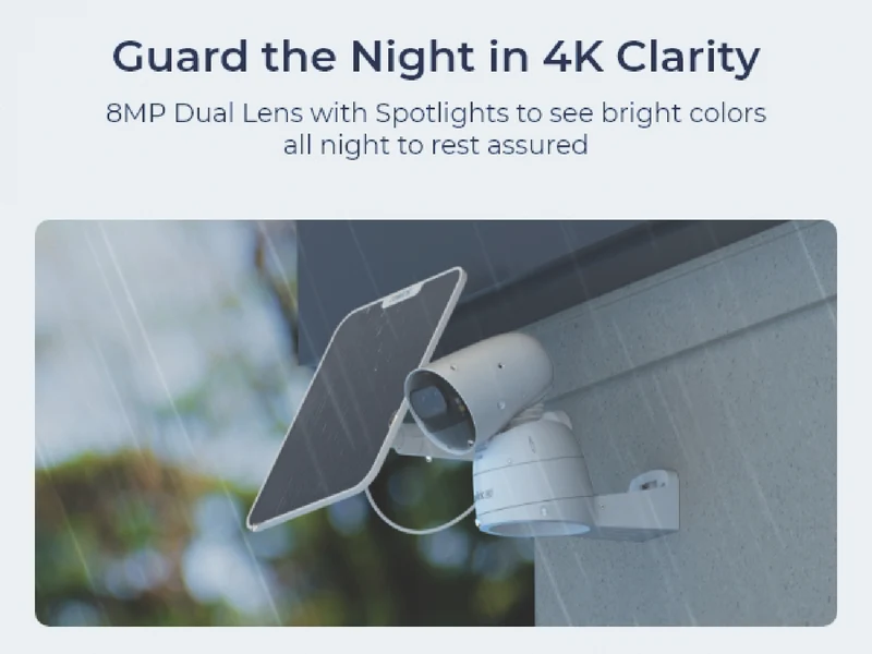 Reolink 4K Dual-Lens Wireless Security Camera + Solar Panel