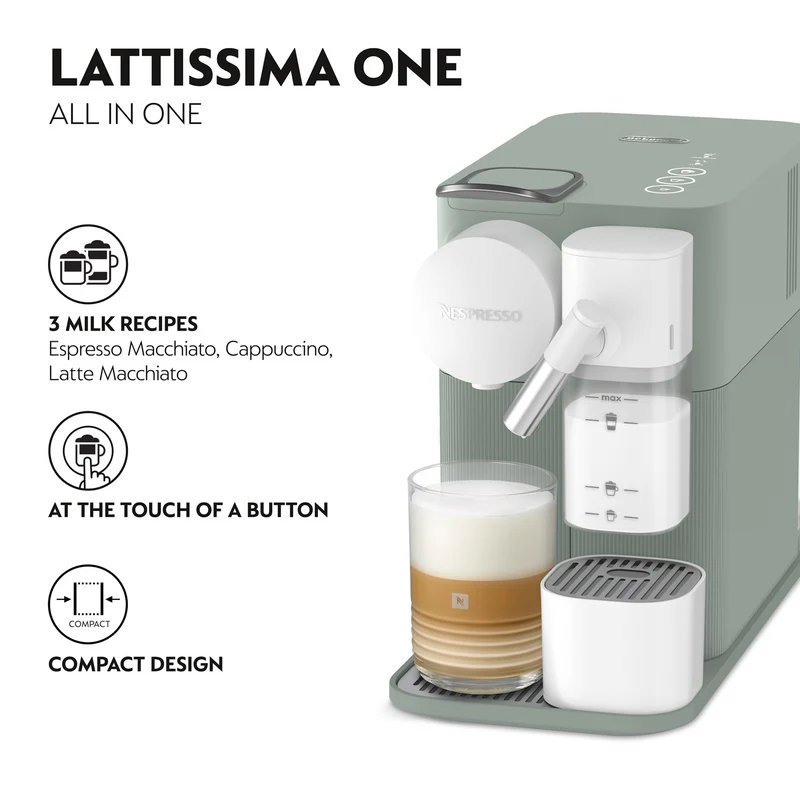 Nespresso Lattissima One Capsule Coffee Machine Green