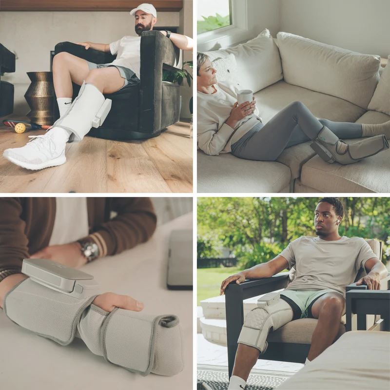 Homedics Modular Calf Compression Wrap + Controller Light Grey