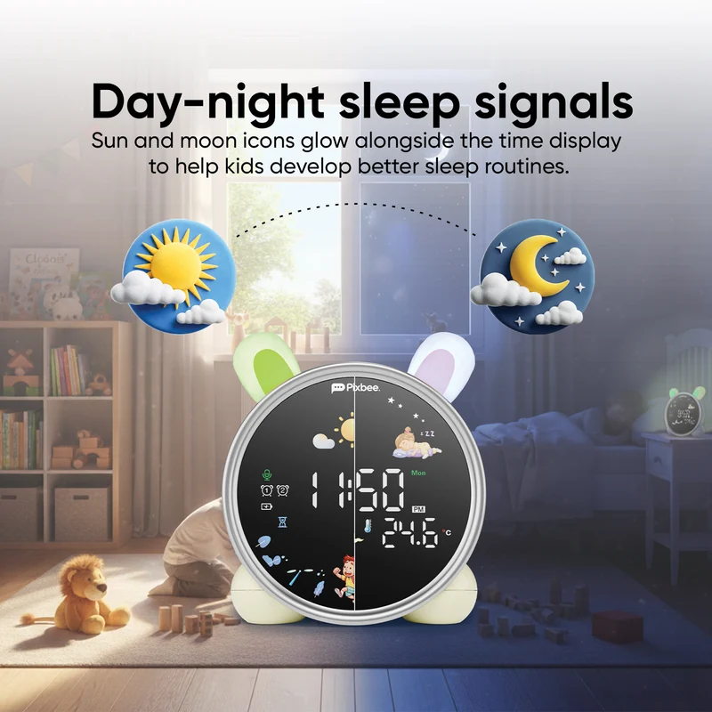 Pixbee Glow Sleep Training Light and Alarm Clock