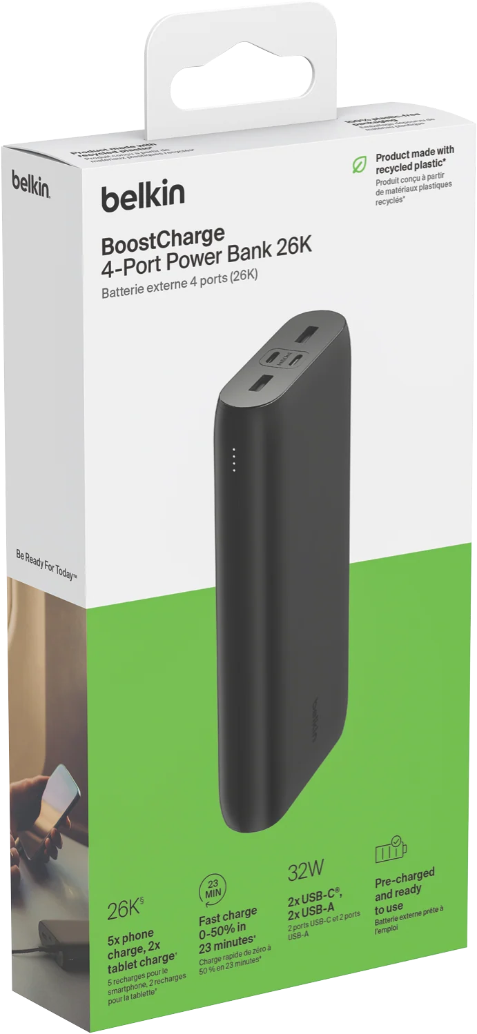 Belkin BoostCharge 32W PPS 4-Port Power Bank 26K