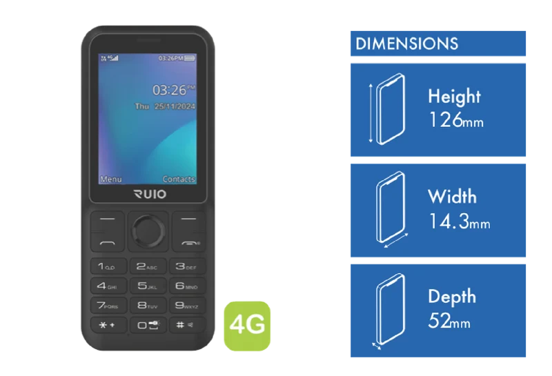 RUIO F286 4G Mobile Black (B2432)