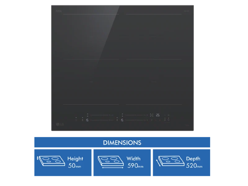 LG 60cm Induction Cooktop, 4 Zones, 2 Flexi
