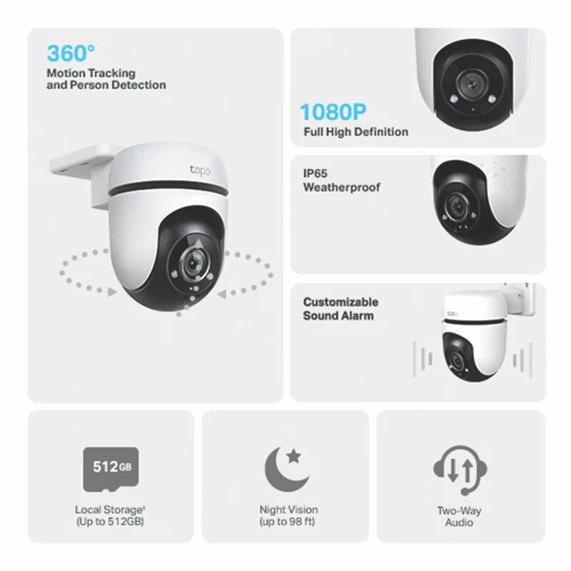 TP-LINK Outdoor HD Pan/Tilt Security Wi-Fi Camera