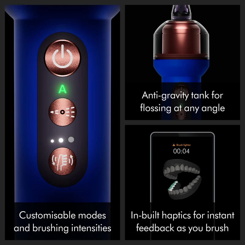 Dyson CameraJet Electric Toothbrush with Flosser and Starter Kit Ceramic Ultra Blue
