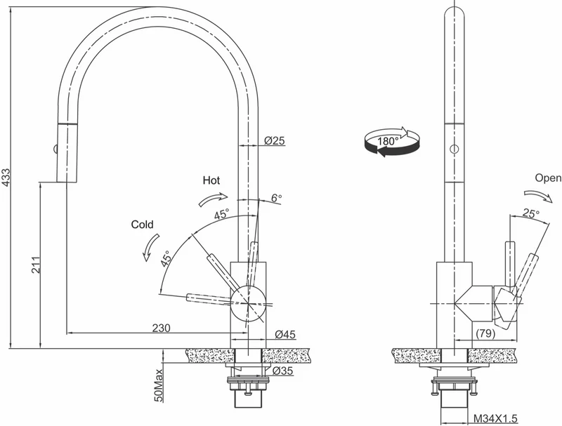 Franke Eos Neo Pull Out Tap, Copper
