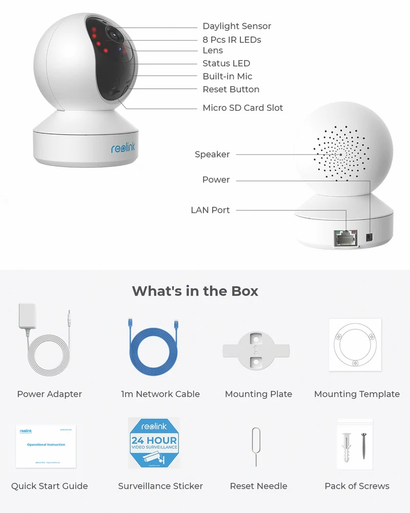 Reolink 2K Pan & Tilt Indoor WiFi Security Camera