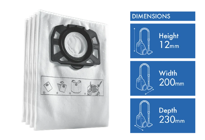 Karcher Fleece Filter Bag WD 2/3 4PC