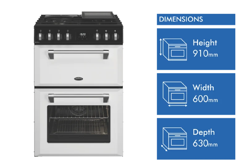 Belling Mini Richmond 60cm Dual Fuel Freestanding Cooker, White