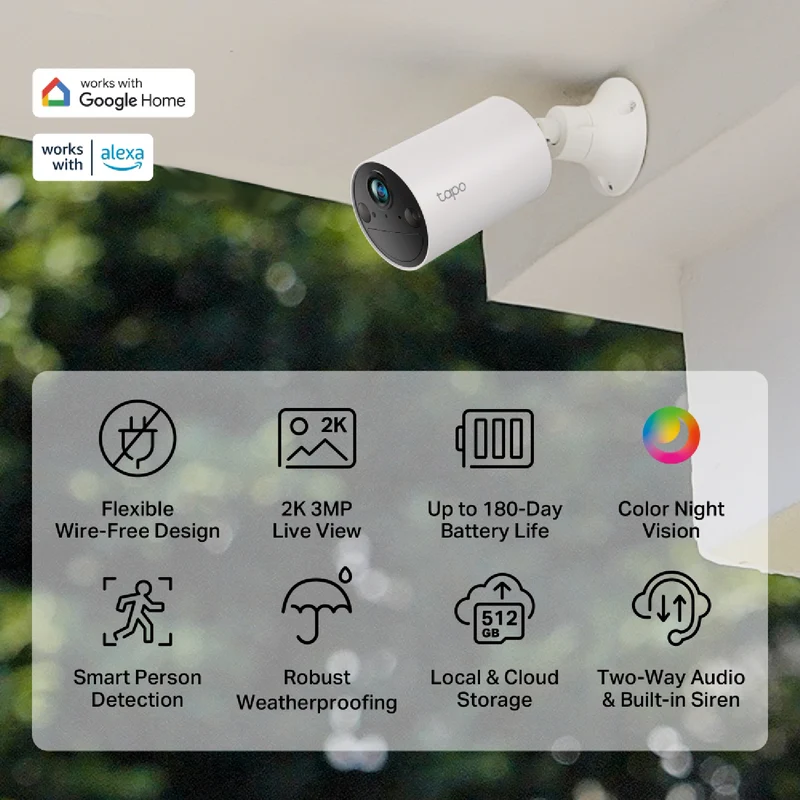 TP-LINK 2K 3MP Smart Wire-Free Security Camera