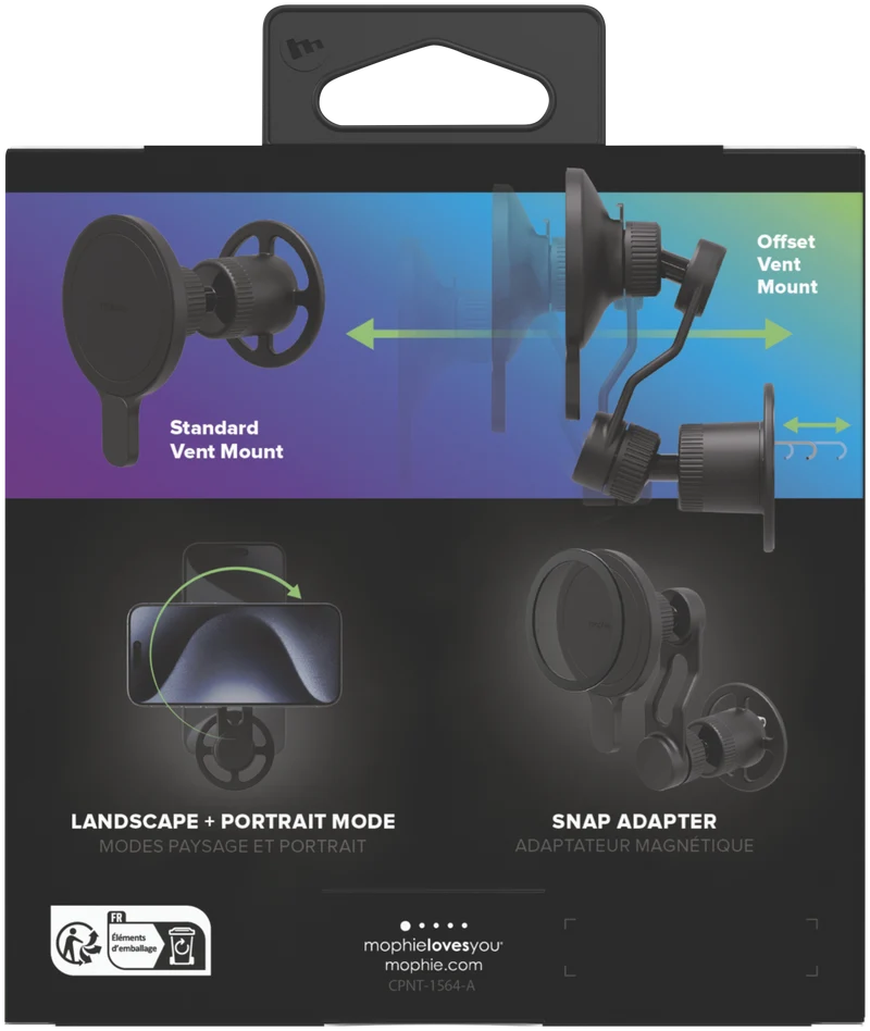 Mophie Snap magnetic car vent mount with extension arm (Non Wireless)