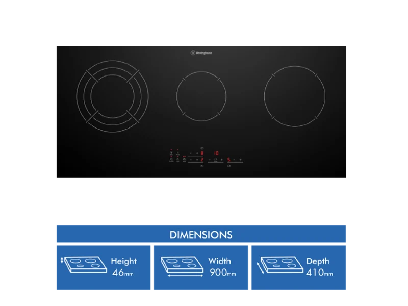 Westinghouse 90cm 3 Zone Ceramic Cooktop