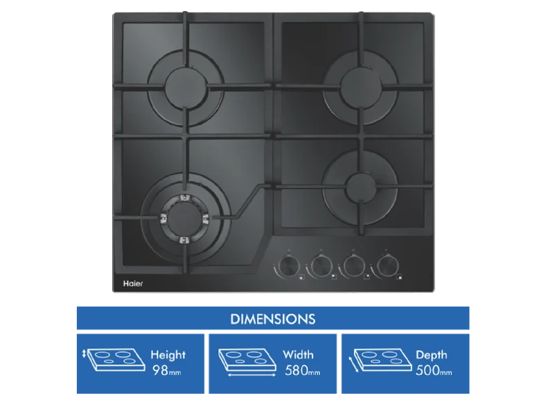 Haier 60cm Gas on Glass Cooktop