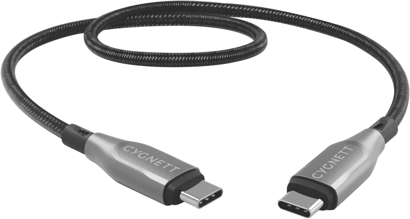 Cygnett 50cm USB 2.0 Armoured braided USB C/USB C Black