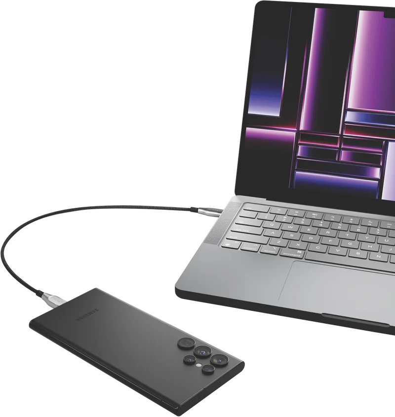 Cygnett 50cm USB 2.0 Armoured braided USB C/USB C Black