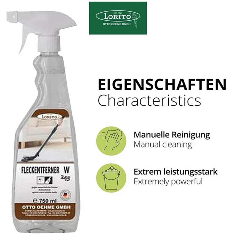 Lorito Fleckenentferner W245 Kaffeeflecken Spühflasche 750
