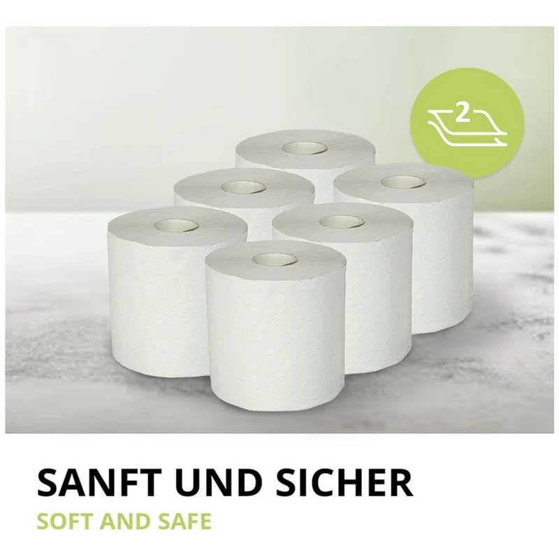Papierhandtuchrolle Handtuchrolle Öko naturweiß 19cm x 145m