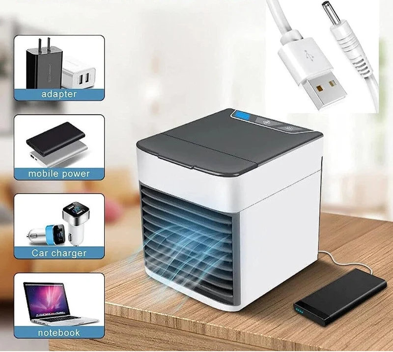 Raffrescatore Evaporativo Portatile USB 4 in 1 per Camper - Ventilatore, Umidificatore, Filtro Aria e Luce LED