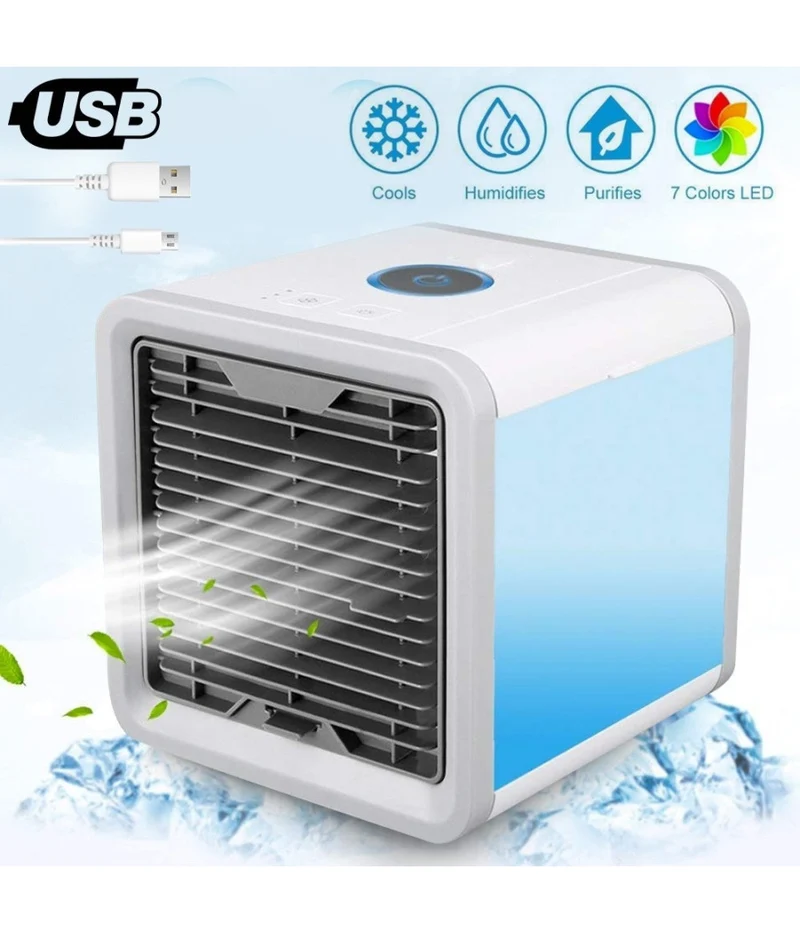 Raffrescatore Evaporativo Portatile USB 3 in 1 per Camper - Ventilatore, Umidificatore e Luce LED