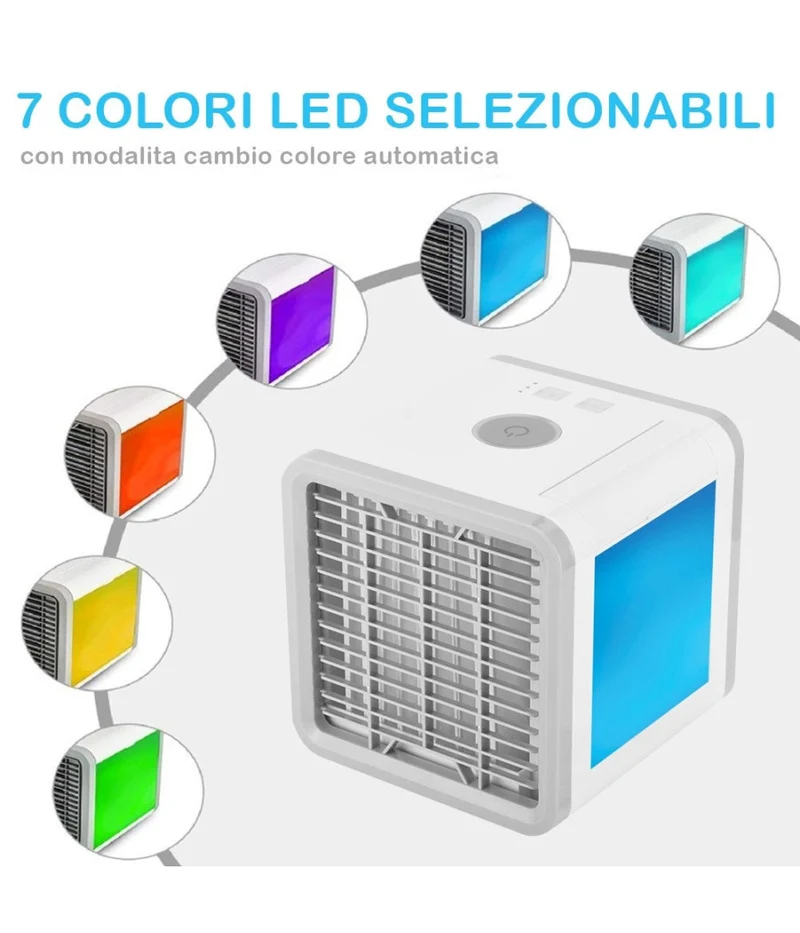 Raffrescatore Evaporativo Portatile USB 3 in 1 per Camper - Ventilatore, Umidificatore e Luce LED