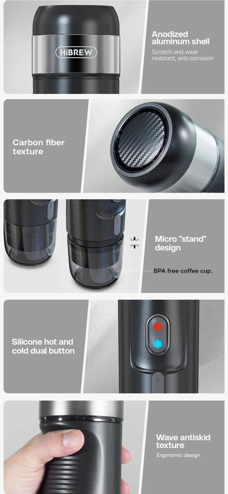 Macchina da Caffè Portatile HiBREW Portatile