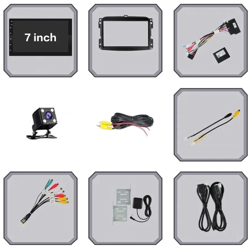 Autoradio Android 7" Stereo Auto Touch WiFi compatibile con Fiat 500L 2017-2023