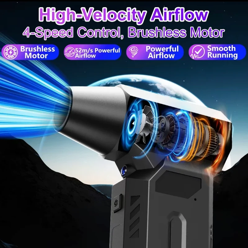 Soffiatore ad aria Turbo Jet Professionale senza fili portatile nopnog usb