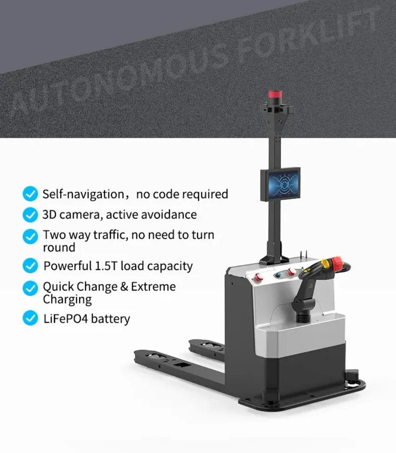 Carrello Elevatore Robot Autonomo con AI per Azienda, Negozio e Industrie