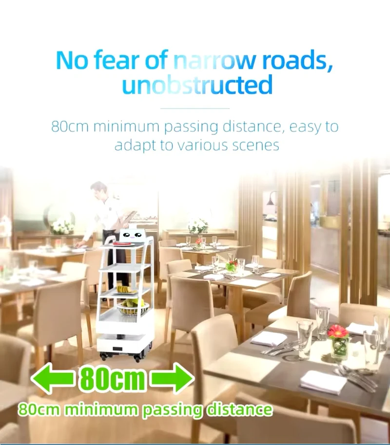 Robot Cameriere Food Delivery Autonomo con AI, Controllo App e WiFi